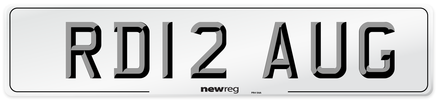 RD12 AUG Number Plate from New Reg